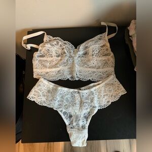 Cosabella white GLOW IN THE DARK bralette and thong set size S/M
